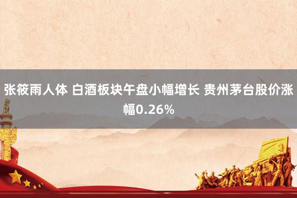 张筱雨人体 白酒板块午盘小幅增长 贵州茅台股价涨幅0.26%