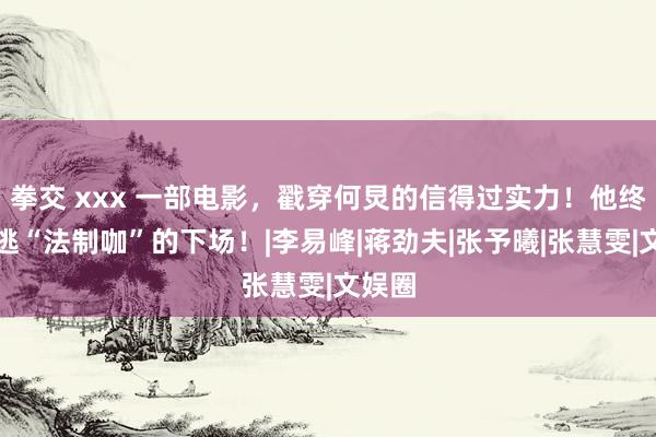 拳交 xxx 一部电影，戳穿何炅的信得过实力！他终究难逃“法制咖”的下场！|李易峰|蒋劲夫|张予曦|张慧雯|文娱圈